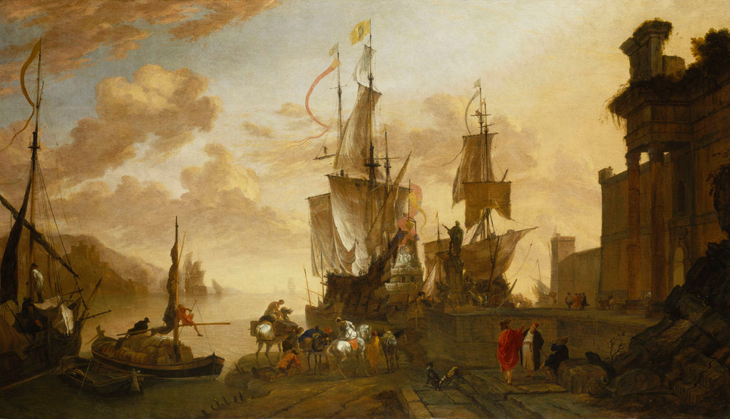 Detail of Shipping at Leghorn by Hendrik van Minderhout
