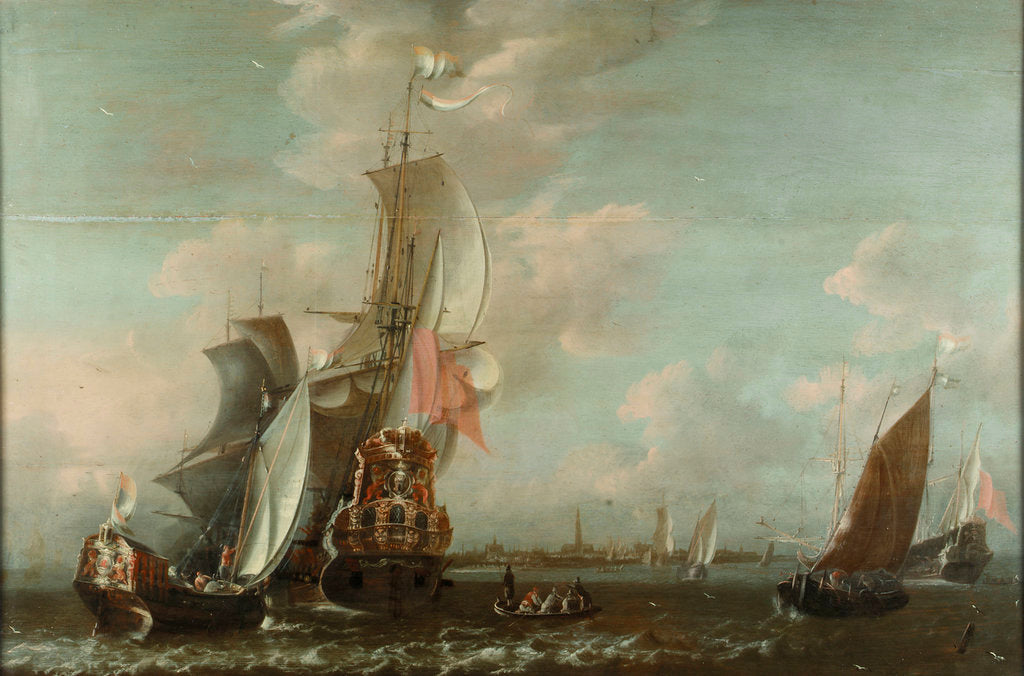 Detail of A Middelburg ship Lying off Antwerp by Jean-Baptiste Bonnecroy
