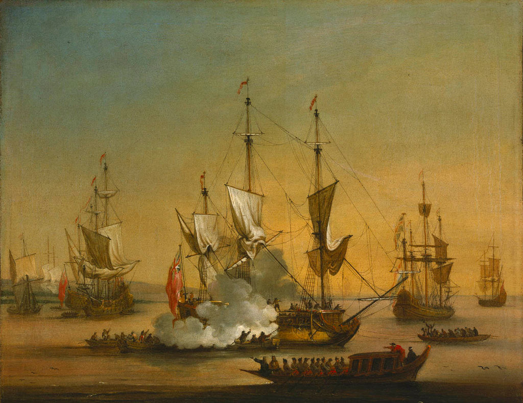 Detail of A shipping scene in the Lower Thames about 1720 by J. B. Bouttats