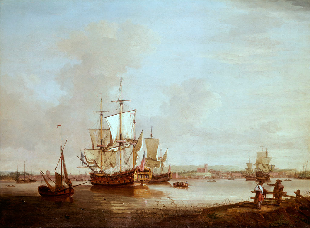 Detail of Shipping off Woolwich by Thomas Mellish