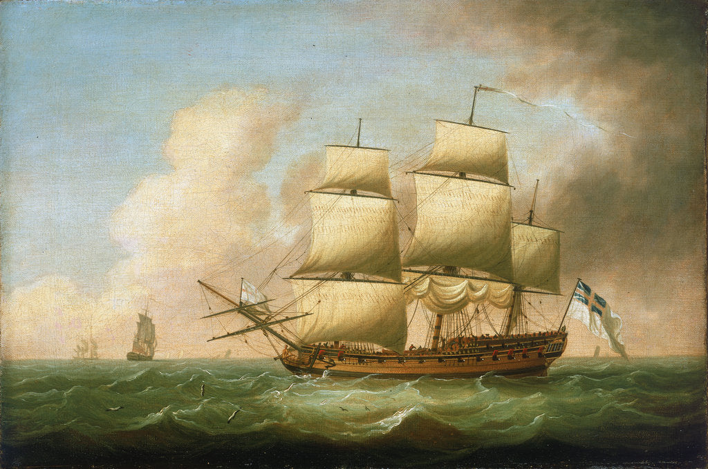 Detail of A frigate by Dominic Serres the Elder
