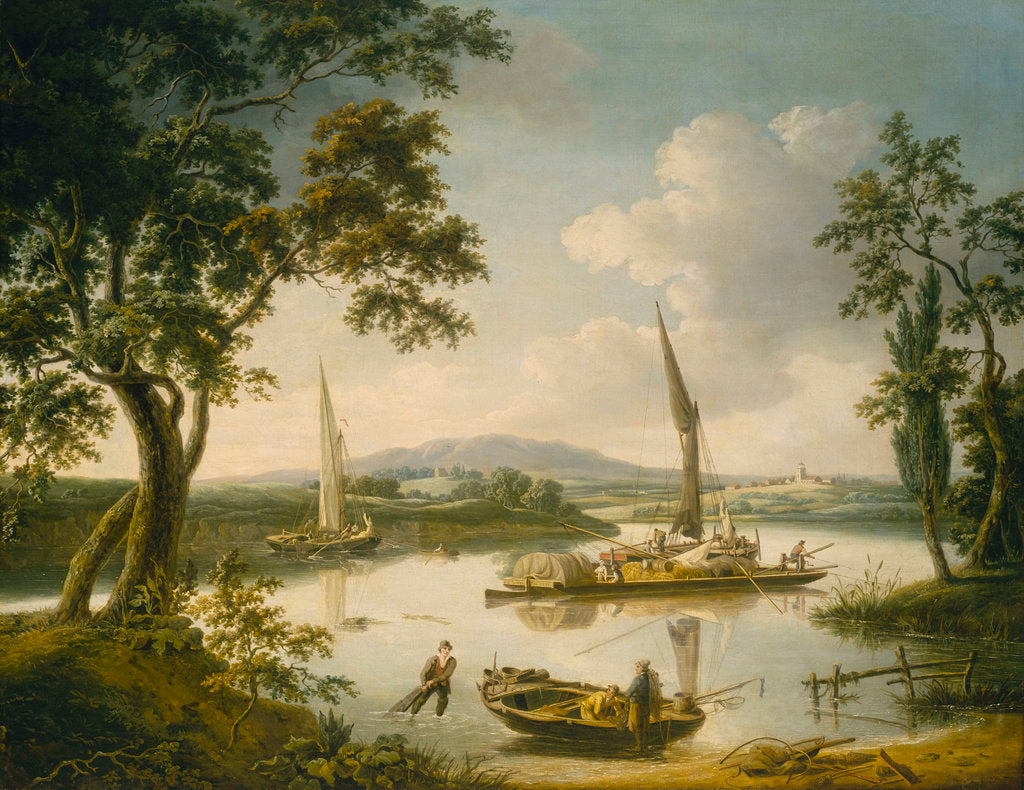 Detail of The Thames at Shillingford by John Thomas Serres