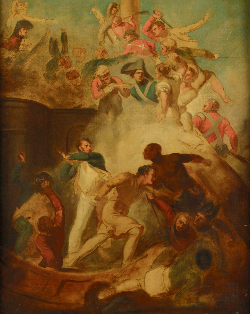 Detail of Repulsing a boarding party by Samuel Drummond