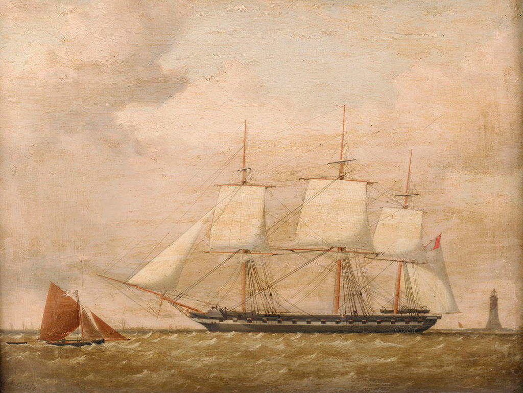 Detail of A frigate by Henry A. Luscombe