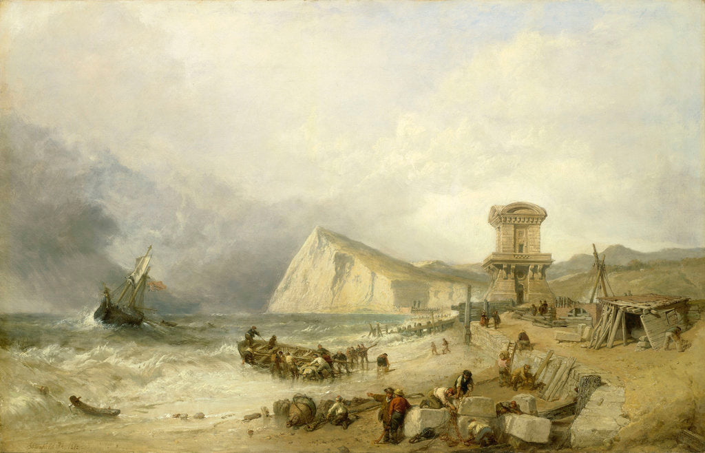 Detail of Shakespeare Cliff, Dover, 1849 by Clarkson Stanfield