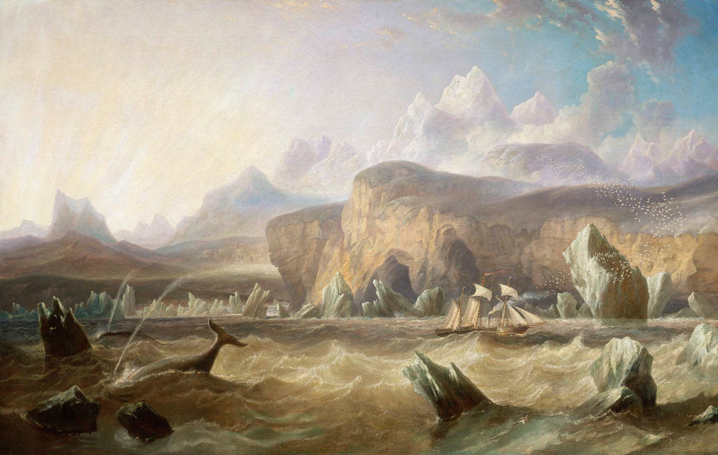 Detail of A whaler off a mountainous coast by John Wilson Carmichael
