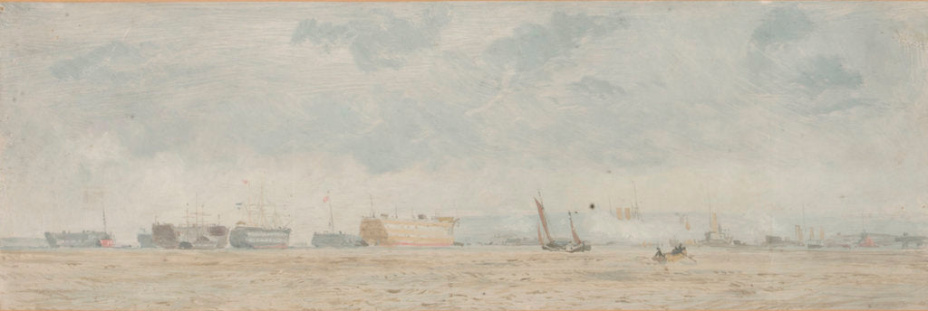 Detail of Hulks off Portsmouth by John Fraser