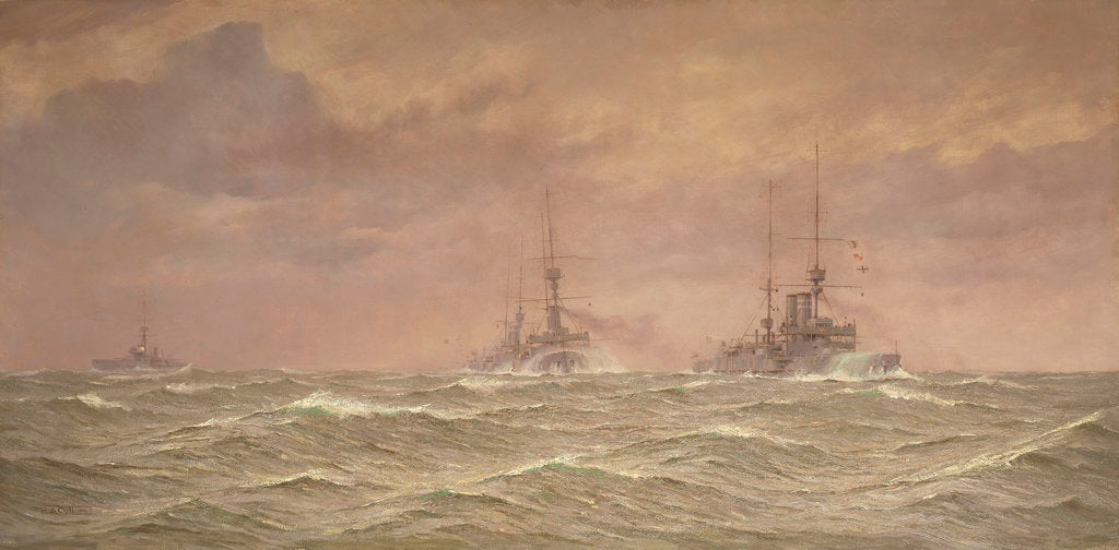 Detail of Battleships of the 3rd Squadron, 1912 by Alma Claude Burlton Cull