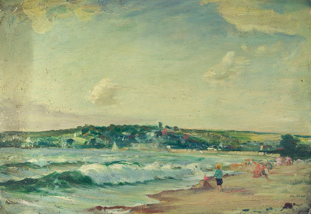 Detail of Shore scene on the Isle of Wight by John Everett