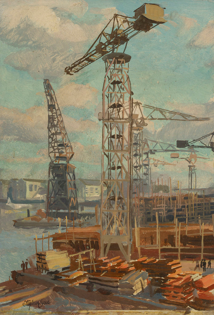 Detail of Belfast cranes by Stephen Bone