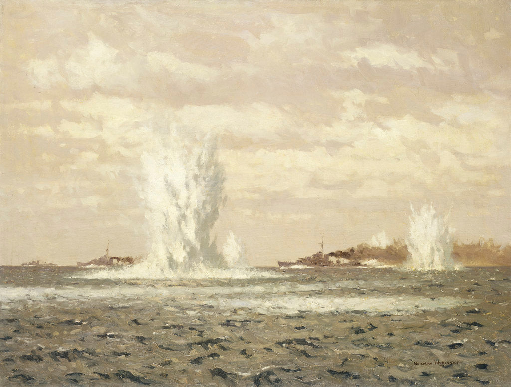 Detail of Destroyers dropping depth charges by Norman Wilkinson