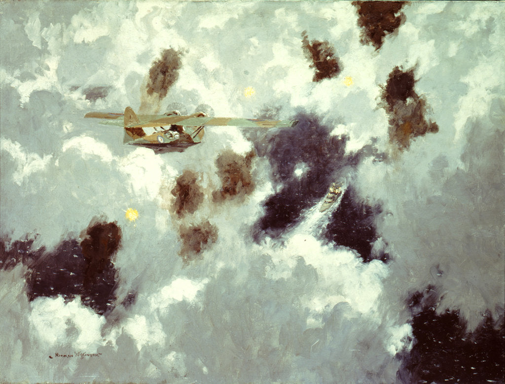 Detail of A Catalina flying boat sighting the 'Bismarck', 20 May 1941 by Norman Wilkinson