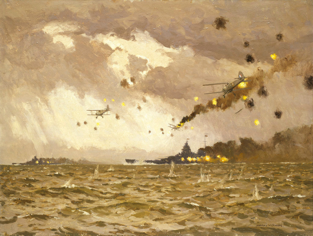 Detail of Air attack on the 'Scharnhorst and Gneisenau', 11-12 February 1942 by Norman Wilkinson