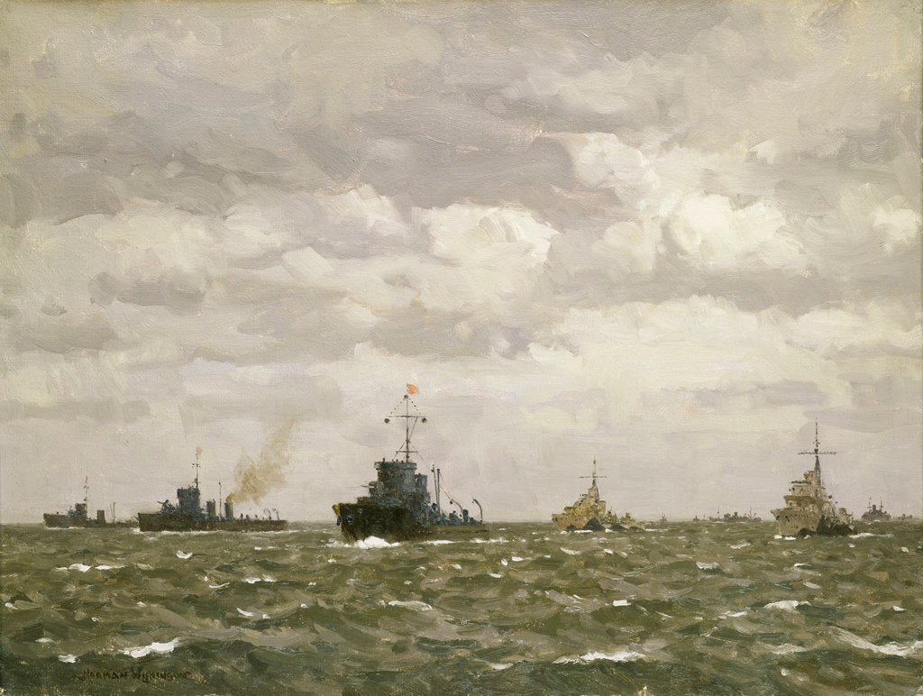 Detail of D-Day: sweeping ahead of the destroyers, early morning, 6 June 1944 by Norman Wilkinson