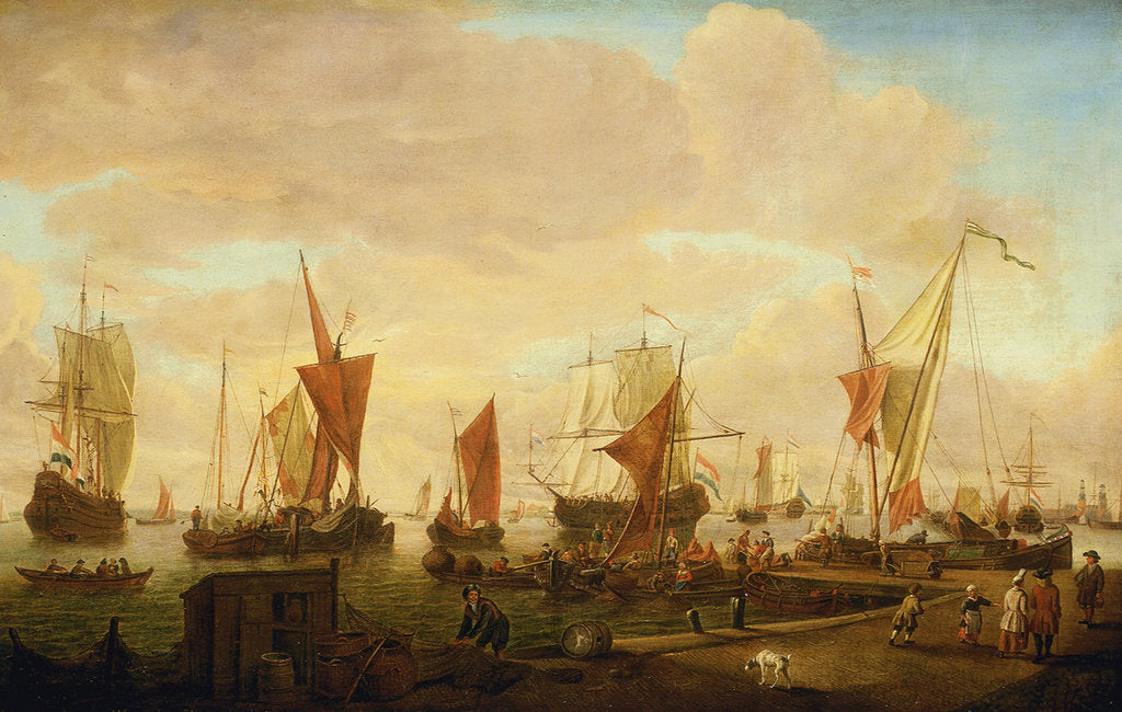 Detail of Shipping off Amsterdam by Abraham Storck