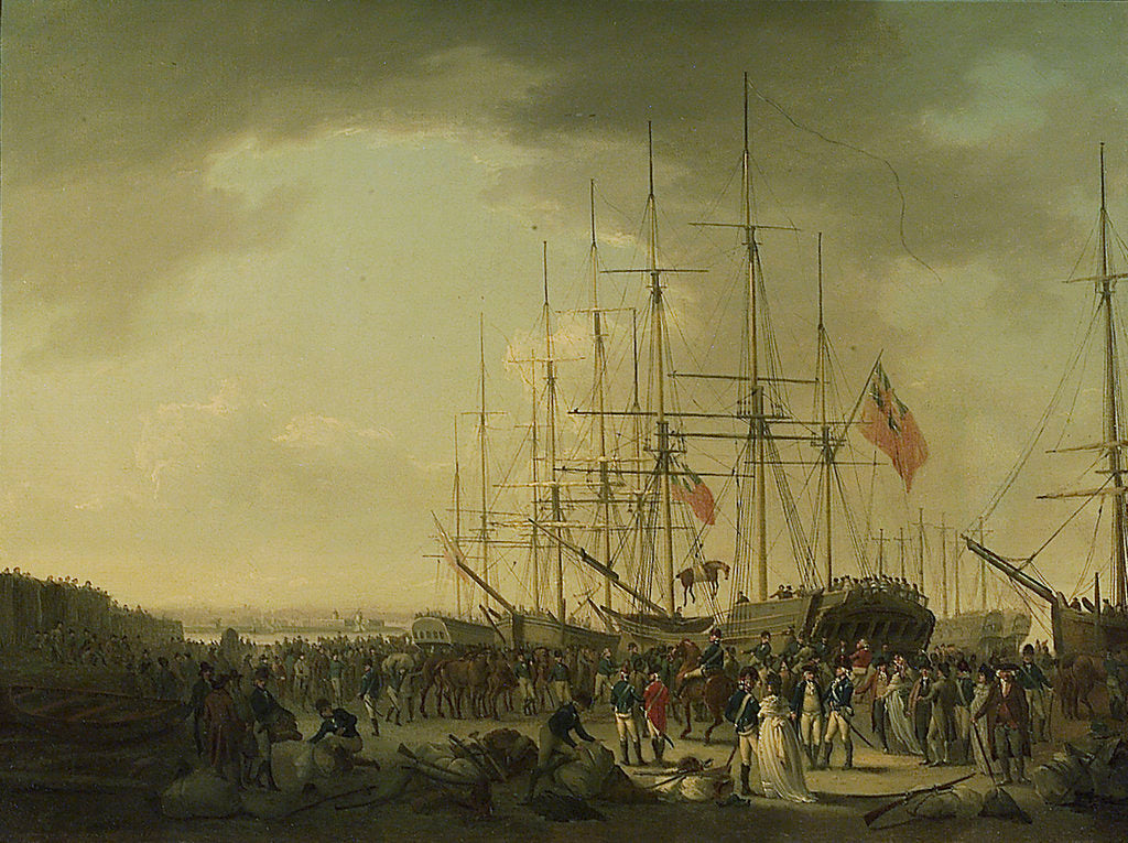 Detail of The cavalry embarking at Blackwall by William Anderson