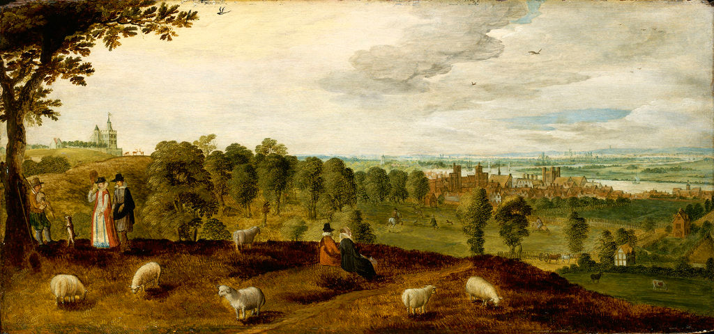 Detail of Greenwich from the park showing the Tudor palace, circa 1620 by unknown