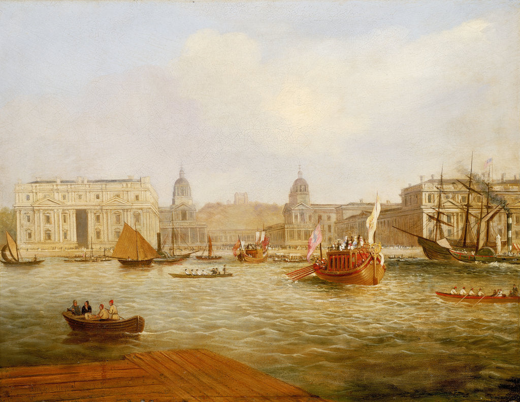 Detail of Shipping on the Thames by Greenwich Hospital, circa 1835 by unknown