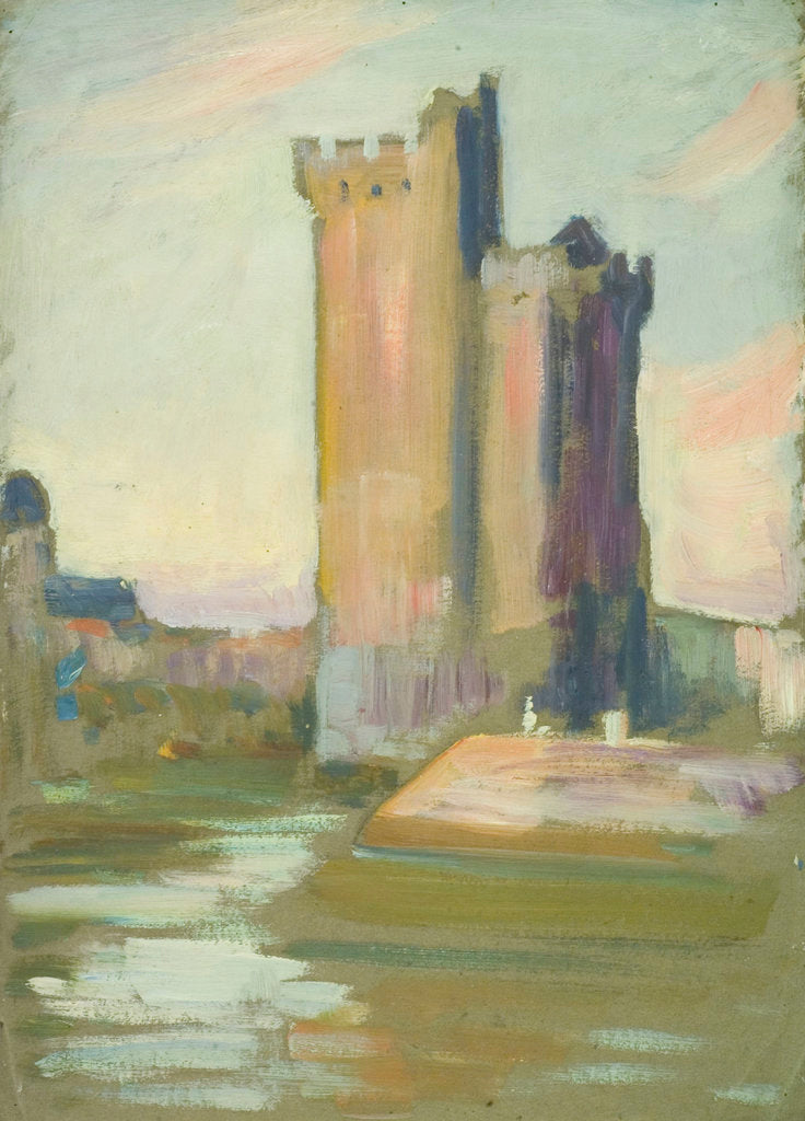Detail of A fortified tower by John Everett