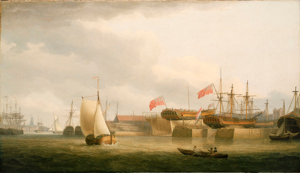 Detail of Shipbuilding on the Thames at Redriff by Thomas Whitcombe