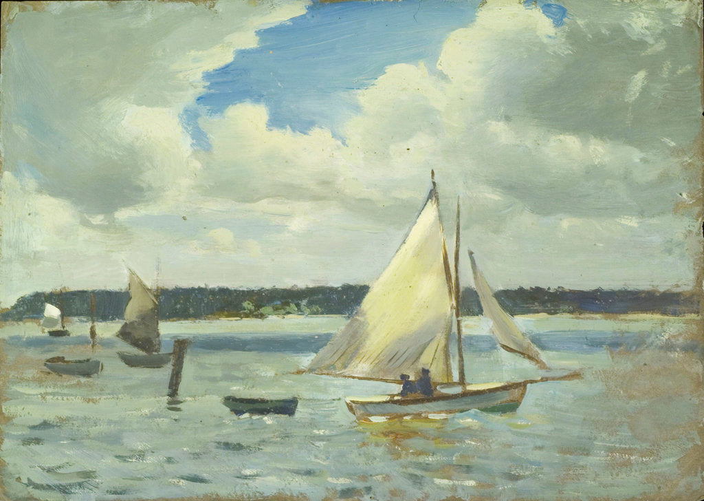 Detail of Scene at Cowes Regatta, Isle of Wight by John Everett