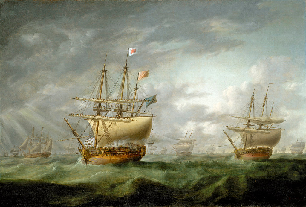 Detail of Loss of HMS 'Ramillies', September 1782: before the storm breaks by Robert Dodd