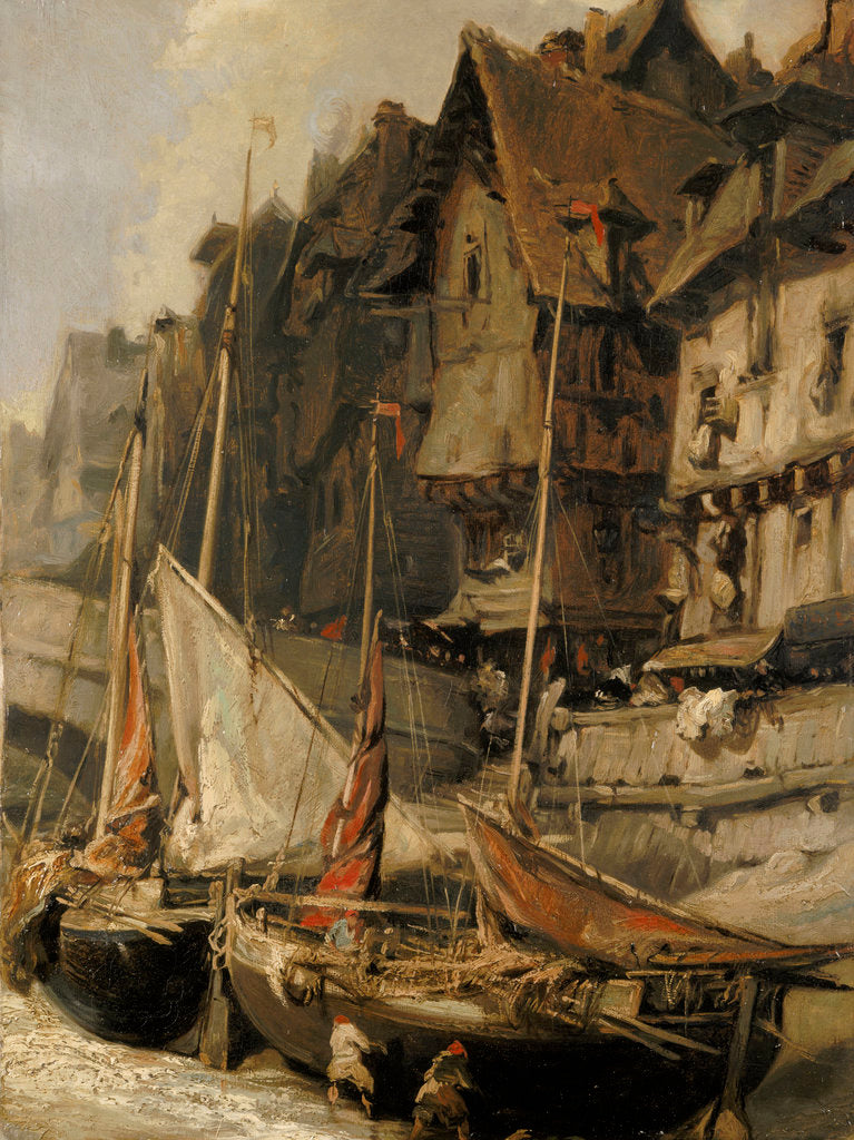 Detail of Port Scene by Louis Gabriel Eug