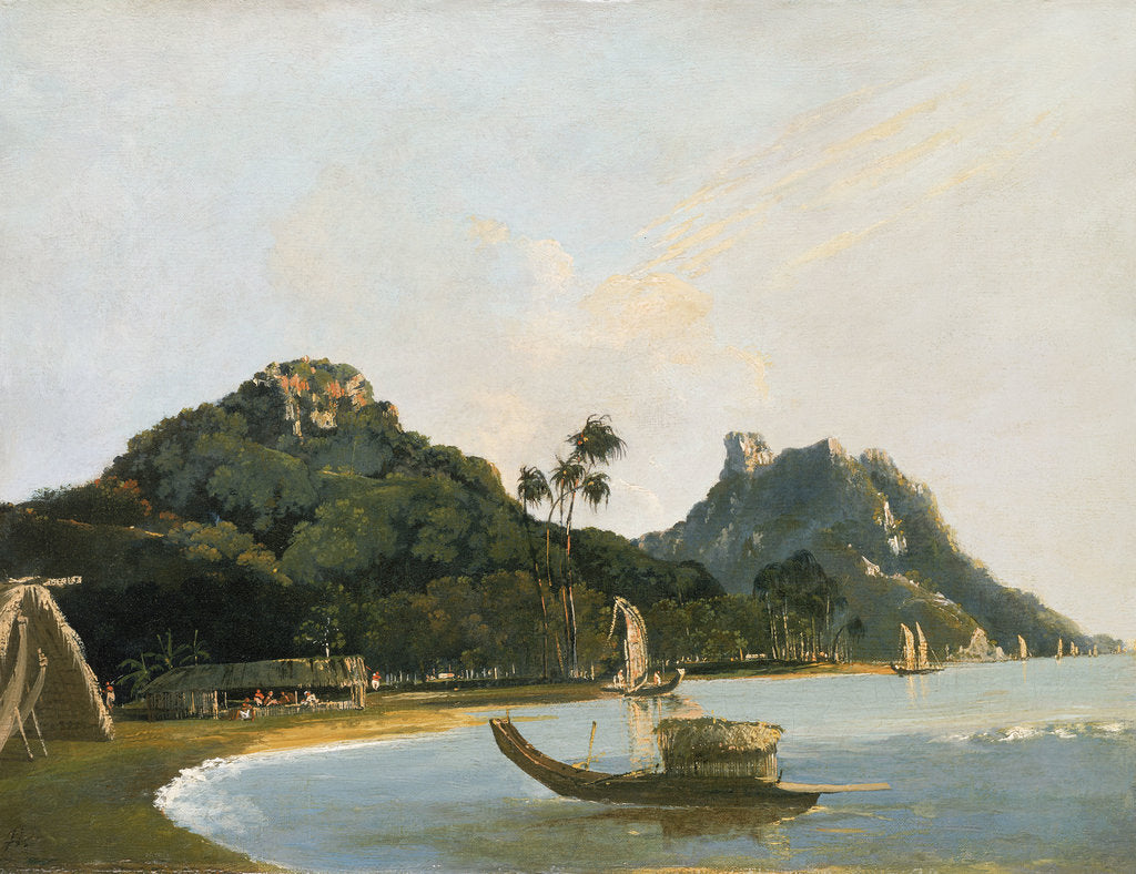 Detail of View of part of Owharre [Fare] harbour, island of Huahine by William Hodges