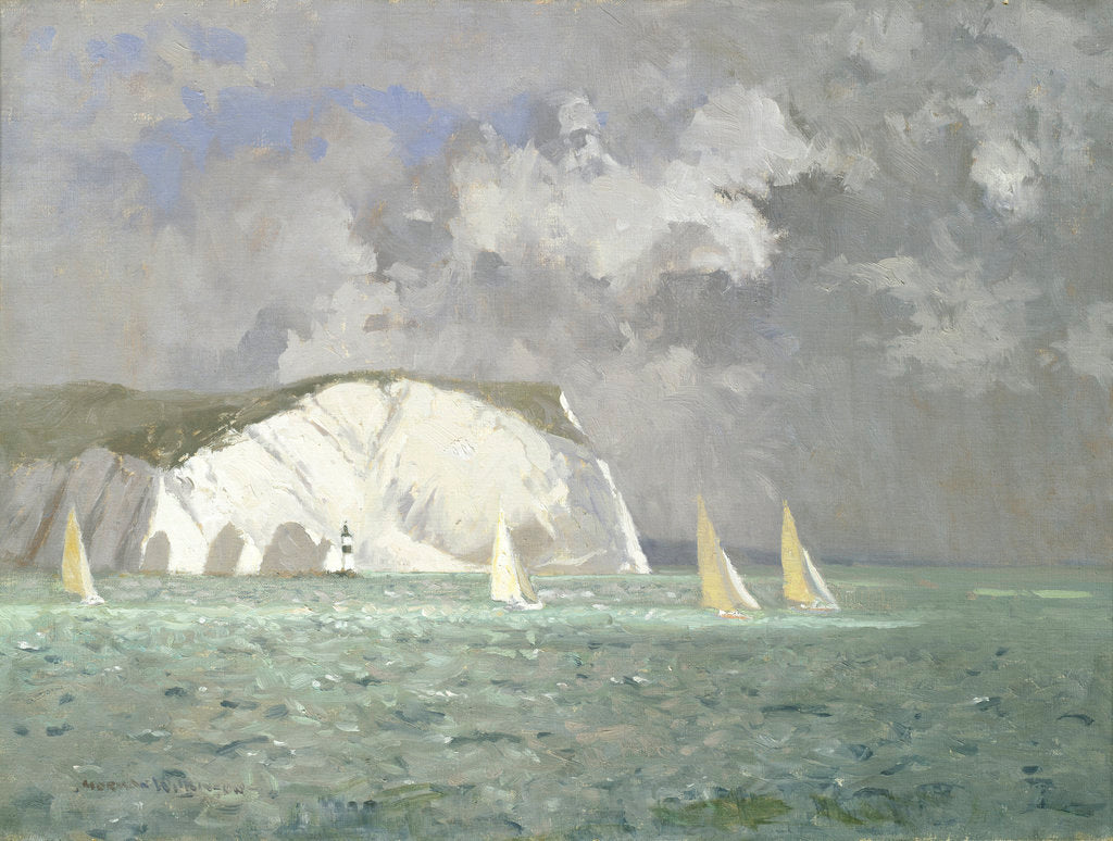 Detail of Yachts off the Needles, Isle of Wight by Norman Wilkinson