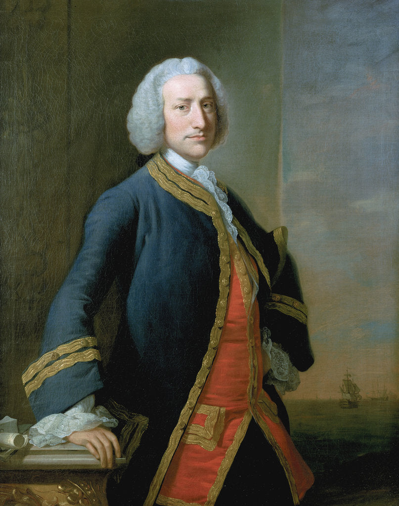 Detail of Lord George Anson (1697-1762) by Thomas Hudson
