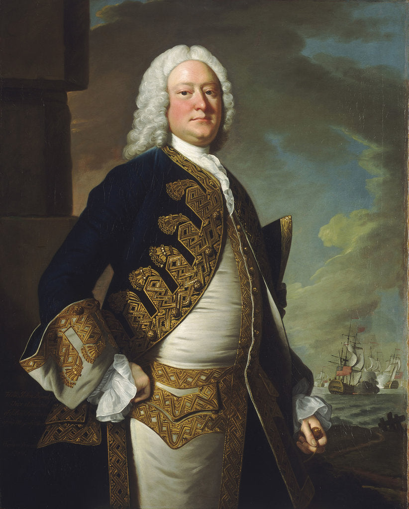 Detail of Admiral John Byng (1704-1757) by Thomas Hudson