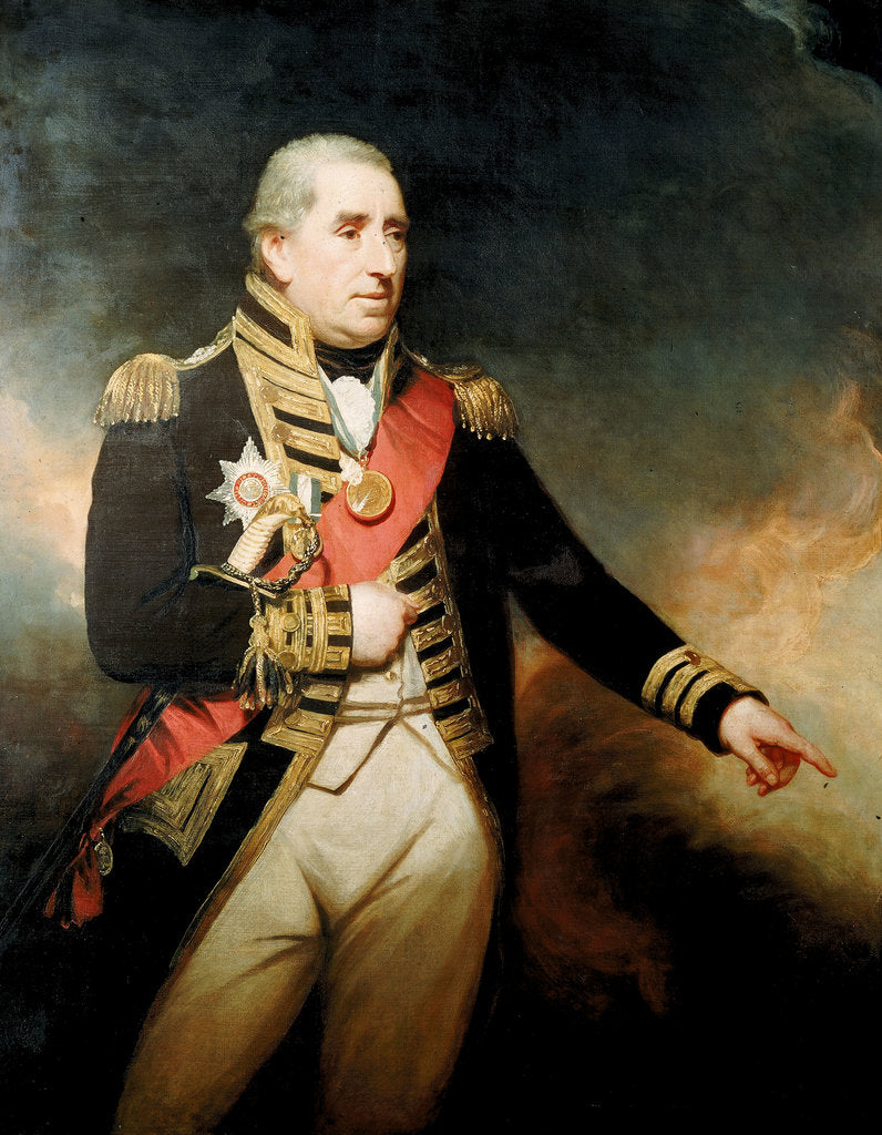 Detail of Admiral Sir John Thomas Duckworth (1748-1817) by William Beechey