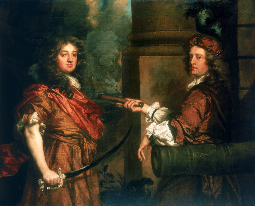 Detail of Sir Frescheville Holles and Sir Robert Holmes (1641-1672) by Peter Lely