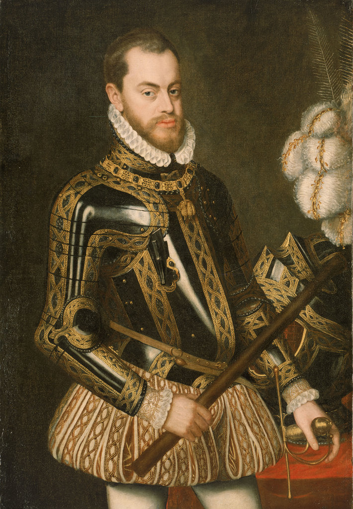 Detail of Philip II of Spain (1527-1598) by Spanish School