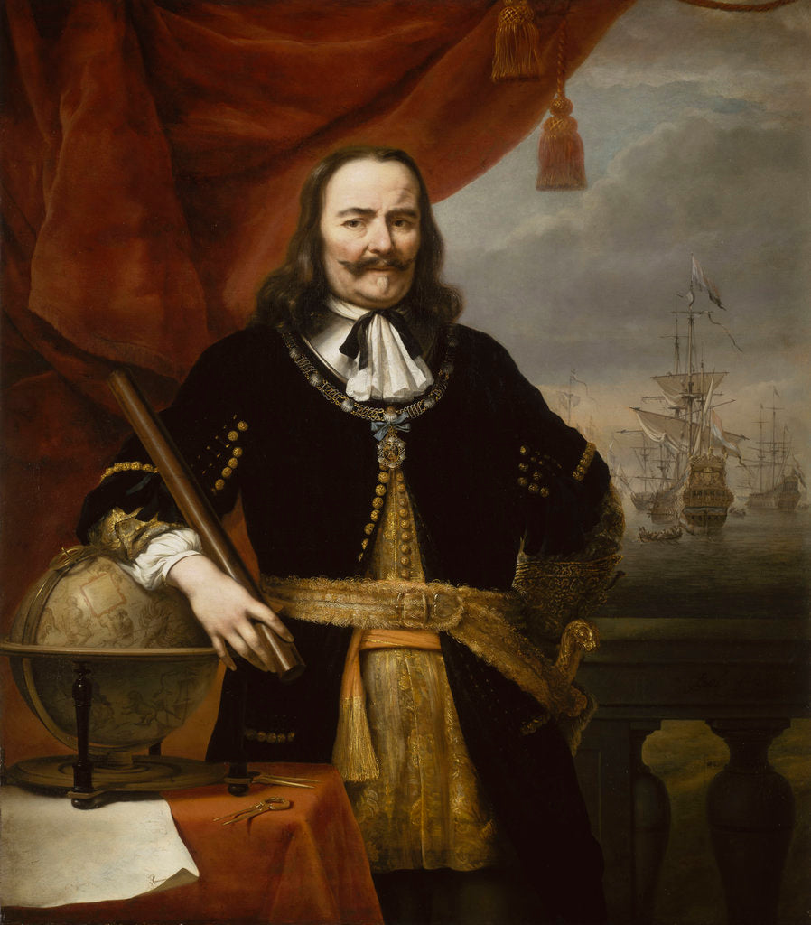 Detail of Michiel Adriaenszoon de Ruyter, Lieutenant-Admiral-General of the United Provinces (1607-1676) by Ferdinand Bol