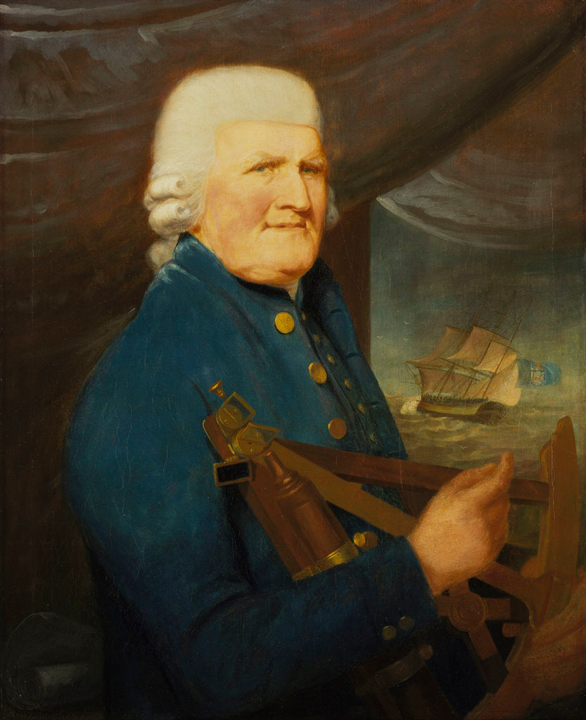 Detail of Portrait of a merchant navy captain by Robert Willoughby