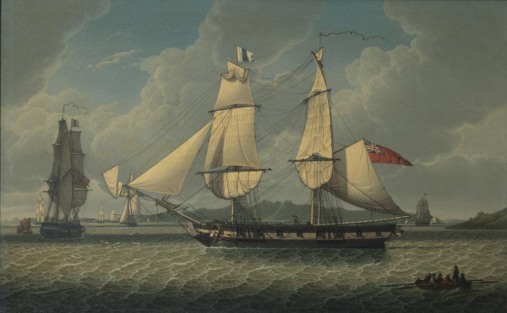 Detail of The brig 'Ariel' by Robert Salmon