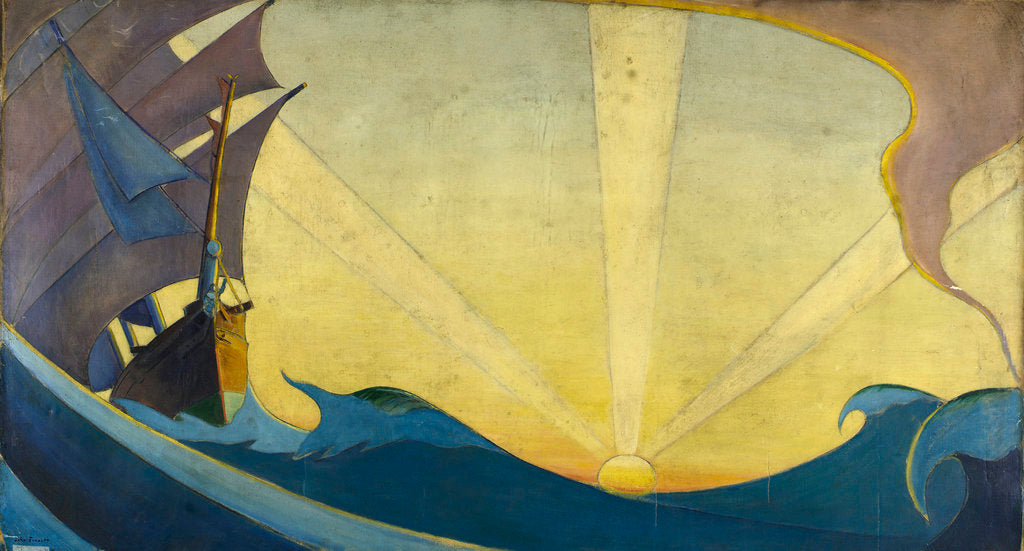Detail of 'Cutty Sark' at sunset by John Everett