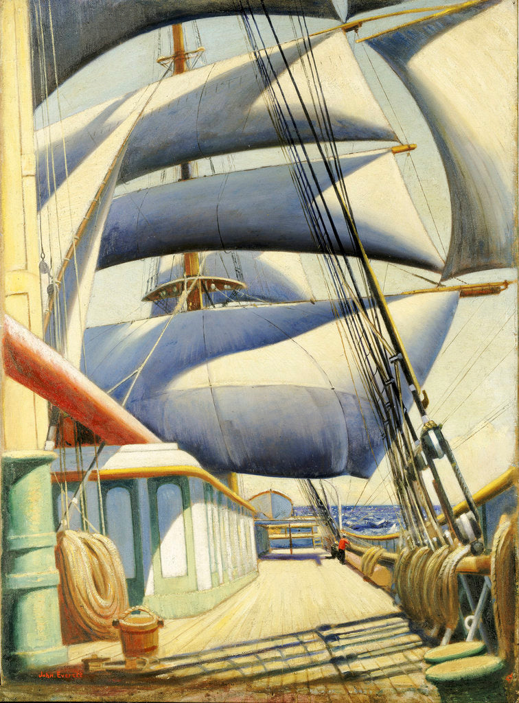 Detail of A view of the 'Endymion' aft in fair weather by John Everett