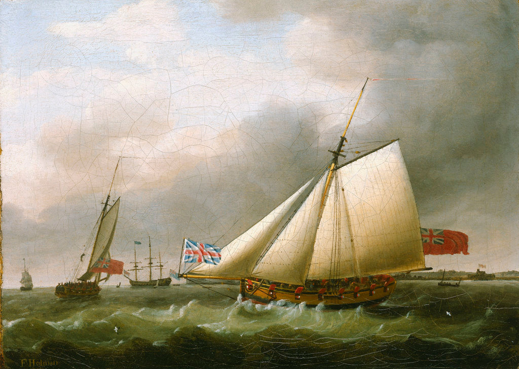 Detail of The Privateer 'Fly' and other vessels by Francis Holman