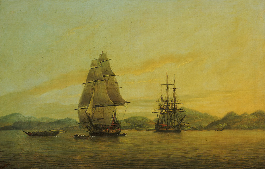 Detail of The East Indiaman 'Hindustan' and other vessels by Thomas Luny