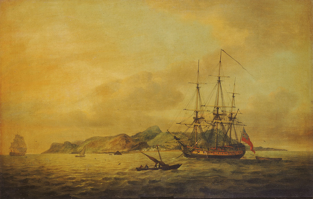 Detail of The East Indiaman 'Hindustan' at anchor by Thomas Luny