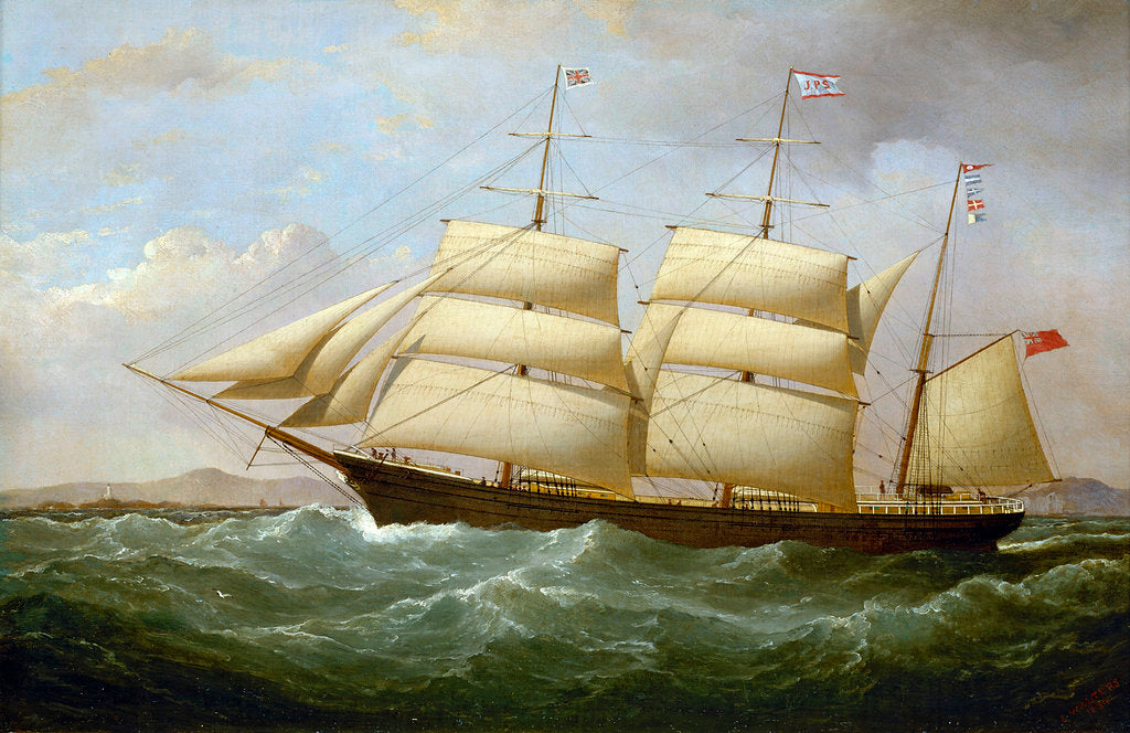 Detail of The barque 'Joseph Cunard' by Samuel Walters
