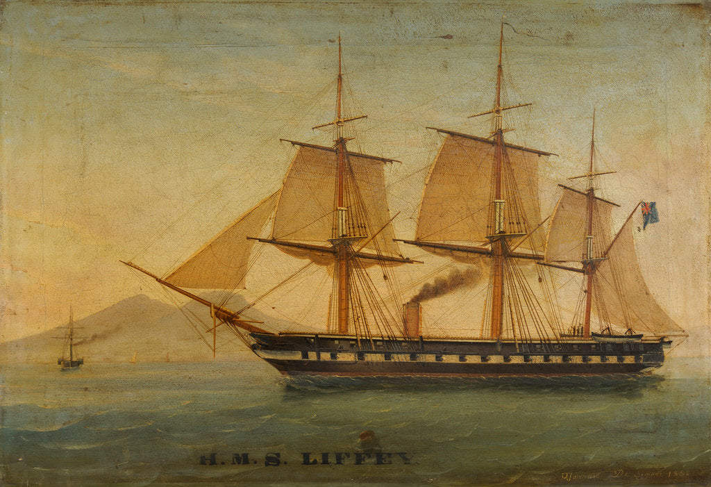 Detail of The frigate HMS 'Liffey' by Tommaso de Simone