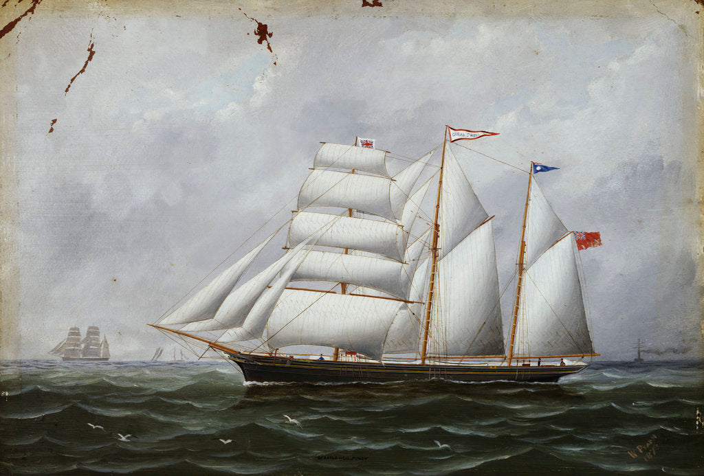 Detail of The schooner 'Ocean Swell' by W. Pearn
