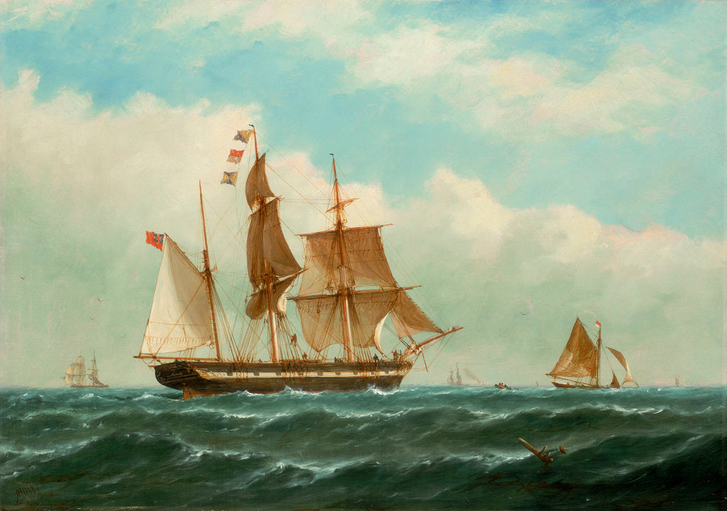 Detail of The barque 'Peerless' by Richard Henry Nibbs