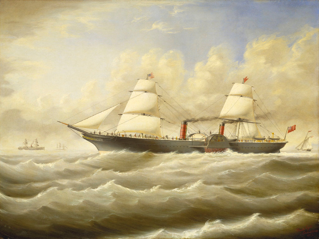 Detail of The steamship 'Persia' in a breeze by D. Lyle