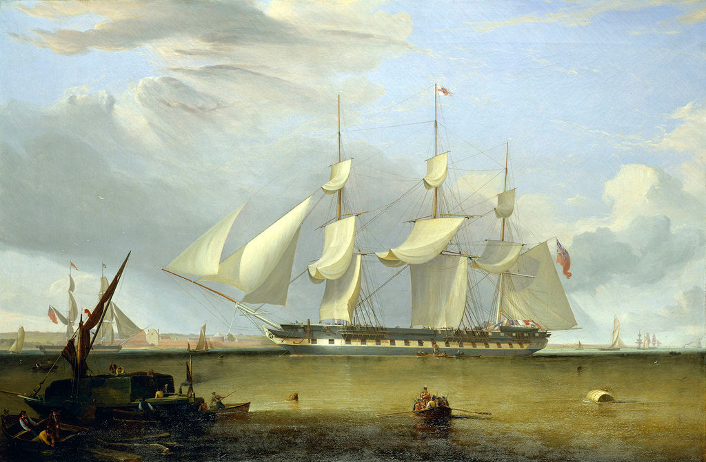 Detail of The East Indiaman 'Prince of Wales' disembarking troops off Gravesend, 1845 by John Lynn