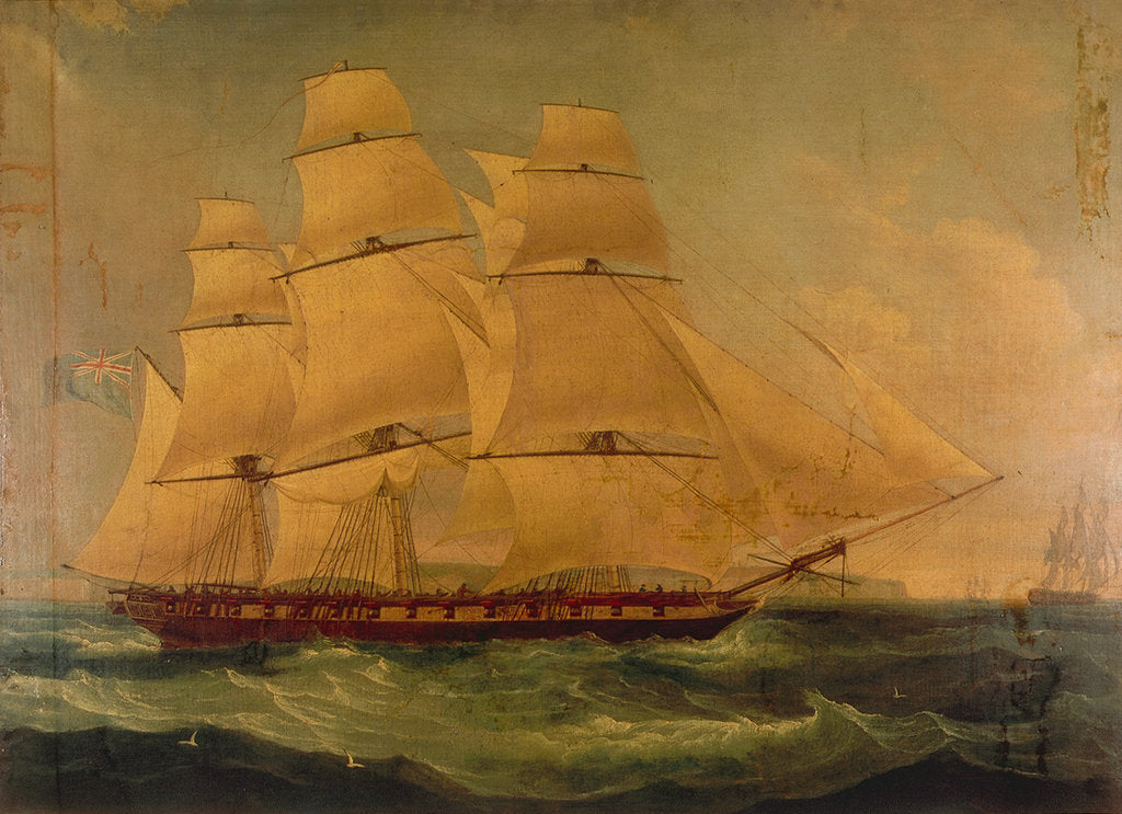 Detail of The East Indiaman 'Providence' by Thomas Whitcombe