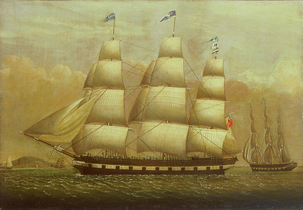 Detail of The ship 'Queen' by British School